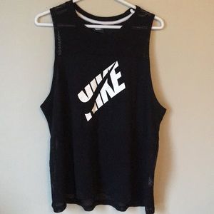 Nike women’s Large black Mesh Tank see through
